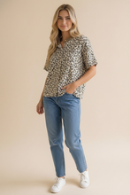 Load image into Gallery viewer, Curvy Leopard Print Button Down French Terry Cardig
