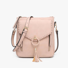 Load image into Gallery viewer, Layla Faux Suede Whipstitch Crossbody w/ Tassel