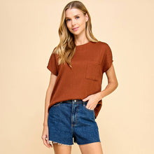 Load image into Gallery viewer, Solid diamond jacquard Top with Pockets