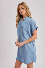Load image into Gallery viewer, DENIM BUTTON DOWN SHIRT DRESS