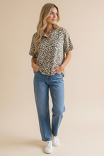 Load image into Gallery viewer, Curvy Leopard Print Button Down French Terry Cardig