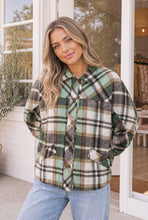 Load image into Gallery viewer, Plaid Collared Button Front Shacket