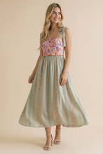 Load image into Gallery viewer, Floral Tube Tie Shoulder Woven Midi Dress