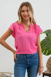 Split neck blouse
