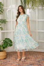 Load image into Gallery viewer, Floral tulle midi dress