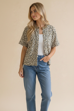 Load image into Gallery viewer, Curvy Leopard Print Button Down French Terry Cardig