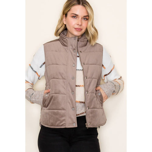 Quilted corduroy puffer vest