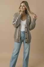 Load image into Gallery viewer, Button Down Oversized Chunky Cable Cardigan
