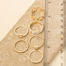 Load image into Gallery viewer, Six Piece Heart Rings Set