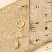 Load image into Gallery viewer, Gold Dipped Mixed Cz Tear Drops Earrings Set