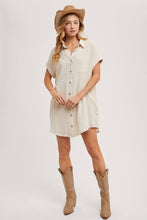 Load image into Gallery viewer, Oatmeal button up shirt dress