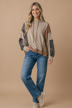 Load image into Gallery viewer, Floral Color Block Oversized Hoodie Top