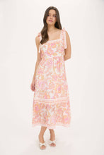 Load image into Gallery viewer, Orange floral midi dress