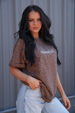 Load image into Gallery viewer, Thankful | Embroidered | Leopard Short Sleeve Tee