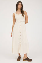 Load image into Gallery viewer, Cream button down midi dress