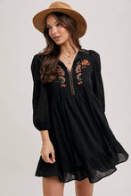 Load image into Gallery viewer, EMBROIDERED RUFFLED BABY DOLL DRESS