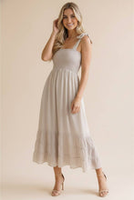Load image into Gallery viewer, Smocked Tie Bow Strap Babydoll Maxi Dress