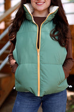 Load image into Gallery viewer, Puffer Vest – Reversible Quilted Puffer Vest- Olive/Cream