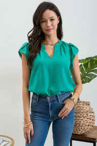 Split neck blouse
