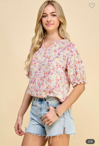 Ivory floral top