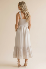 Load image into Gallery viewer, Smocked Tie Bow Strap Babydoll Maxi Dress