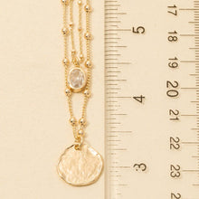 Load image into Gallery viewer, Coin And Oval Cz Charm Layered Chain Necklace