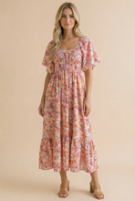 Load image into Gallery viewer, Sweetheart Flutter Sleeve Floral Maxi Dress