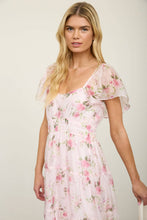 Load image into Gallery viewer, Pink floral midi dress