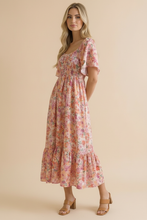 Load image into Gallery viewer, Sweetheart Flutter Sleeve Floral Maxi Dress