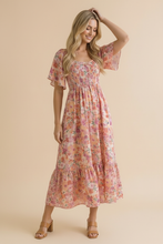 Load image into Gallery viewer, Sweetheart Flutter Sleeve Floral Maxi Dress