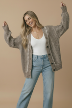 Load image into Gallery viewer, Button Down Oversized Chunky Cable Cardigan