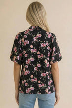 Load image into Gallery viewer, Curvy size Frilled Notch Neck Floral Woven Blouse Top