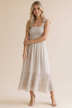 Load image into Gallery viewer, Smocked Tie Bow Strap Babydoll Maxi Dress
