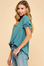 Load image into Gallery viewer, Solid Top with Knot Detailed Sleeves
