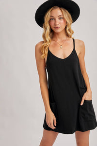 BUILT-IN SHORTS KNIT SLEEVELESS MINI DRESS