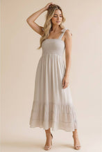 Load image into Gallery viewer, Smocked Tie Bow Strap Babydoll Maxi Dress