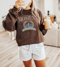 Load image into Gallery viewer, Mineral Wash Sweatshirt – Live in the Moment – Espresso