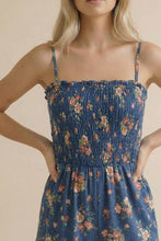 Load image into Gallery viewer, Strap Shoulder Smocking Floral Jumpsuit