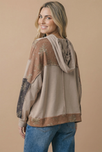 Load image into Gallery viewer, Floral Color Block Oversized Hoodie Top
