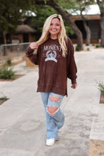 Load image into Gallery viewer, Mineral Wash Sweatshirt – Live in the Moment – Espresso