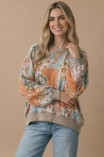 Load image into Gallery viewer, Round Neck Floral Patchwork Pullover Knit Top