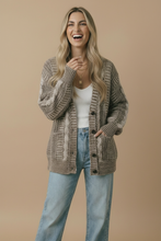 Load image into Gallery viewer, Button Down Oversized Chunky Cable Cardigan