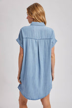 Load image into Gallery viewer, DENIM BUTTON DOWN SHIRT DRESS
