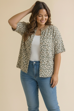 Load image into Gallery viewer, Curvy Leopard Print Button Down French Terry Cardig