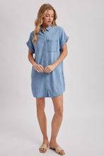 Load image into Gallery viewer, DENIM BUTTON DOWN SHIRT DRESS