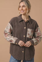 Load image into Gallery viewer, Floral Wave Rib Knit Color Block Shirt