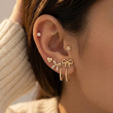 Load image into Gallery viewer, Six Pair Bow And Hearts Earrings Set