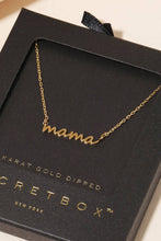 Load image into Gallery viewer, Secret Box Gold Dipped Dainty Mama Pendant Necklace