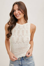 Load image into Gallery viewer, Open knit sleeveless top in ivory