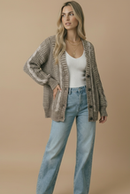 Load image into Gallery viewer, Button Down Oversized Chunky Cable Cardigan